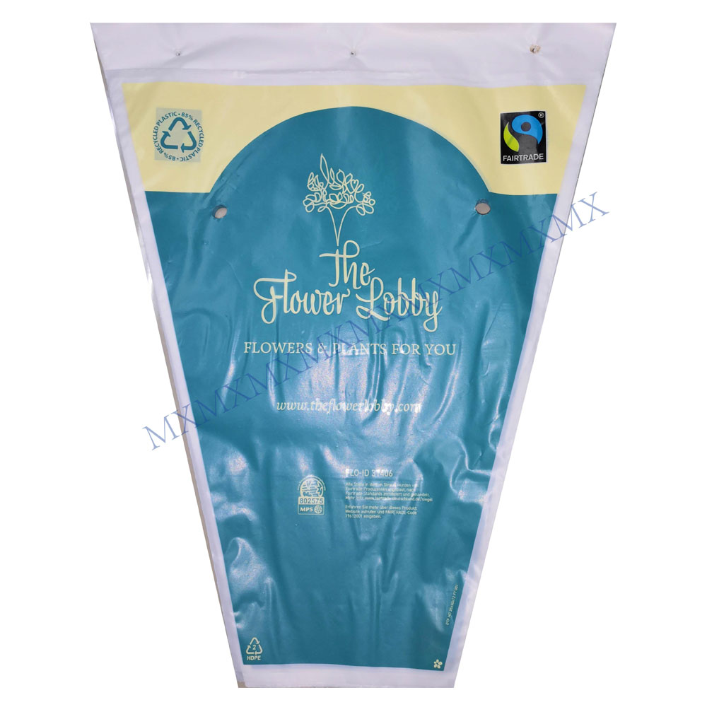 HDPE white recycled material printed flower bag